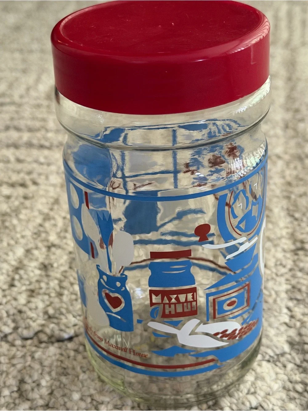 Vintage Maxwell House Coffee glass jar container storage